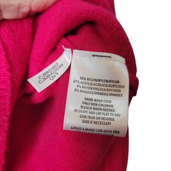 Calvin Klein Jeans Womens Hot Pink Knit Sweater XS Long Sleeve Pullover Nylon Bl - Picture 6 of 12